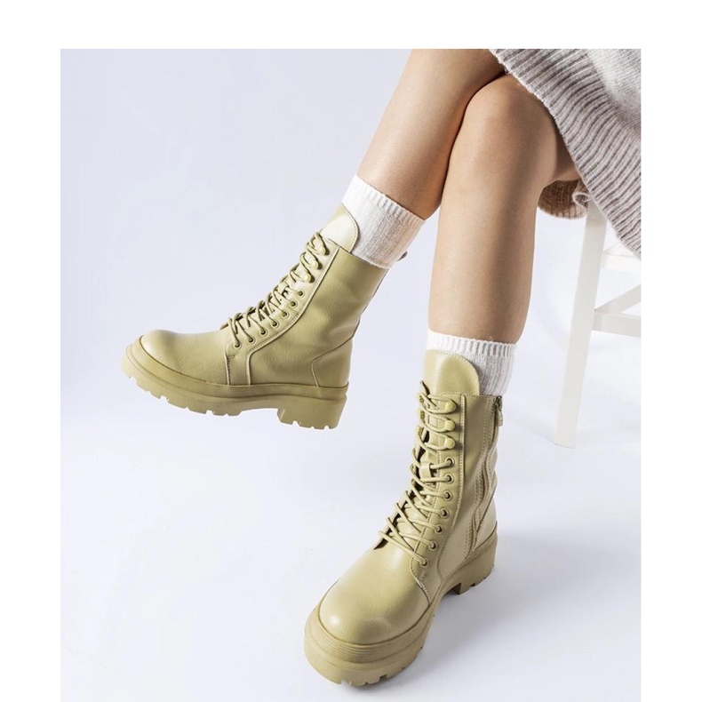 Bottines plates vert clair avec protecteur 1