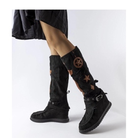 Bottines noires style bohème le noir 1