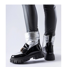 Bottes de neige vernies noires et argentées 1