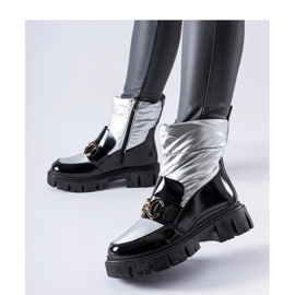 Bottes de neige vernies noires et argentées 2