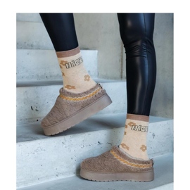 Boots de neige à plateforme marron avec tige basse et motif Greene - Solea brodé brun 1
