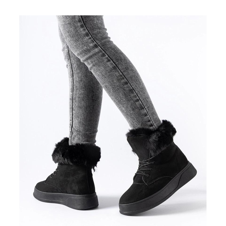 Bottes de neige à plateforme noires 1