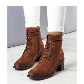 Bottines à lacets marron brun 1