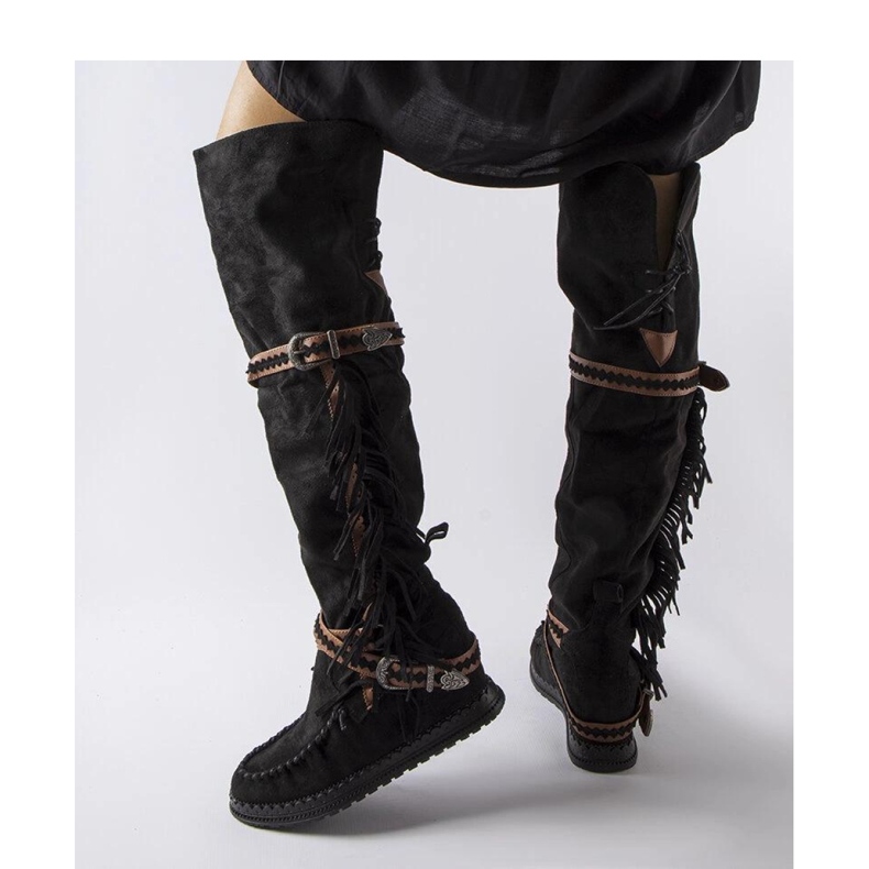 Bottes compensées noires 1