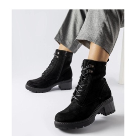 Bottines à lacets noires le noir 1