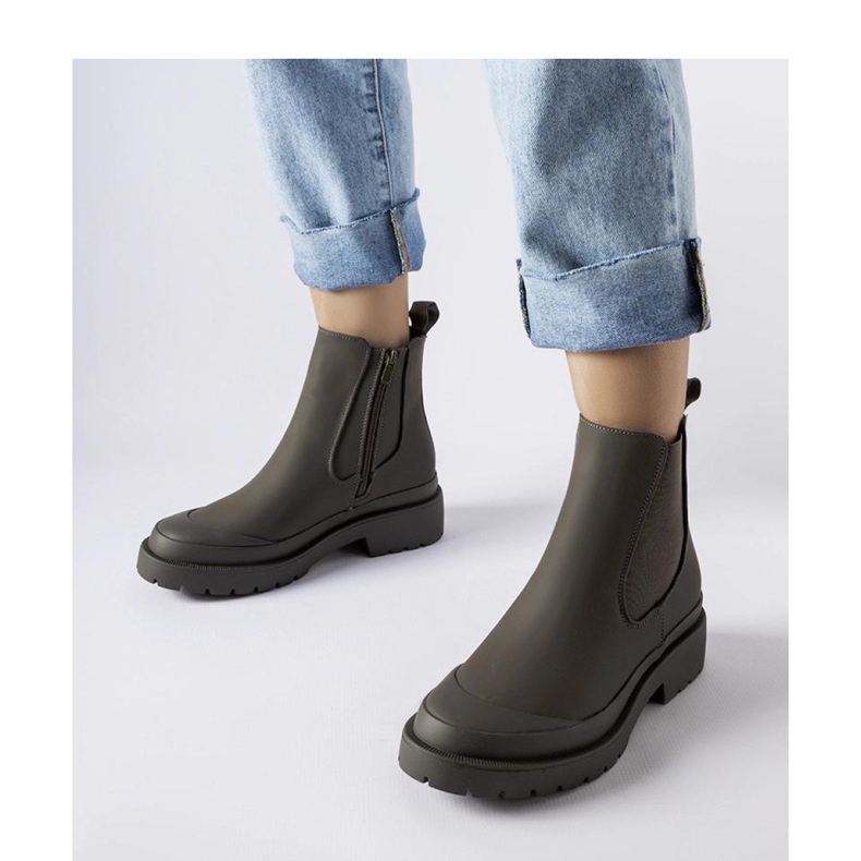 Bottes en caoutchouc vertes et bottines pour femmes 1