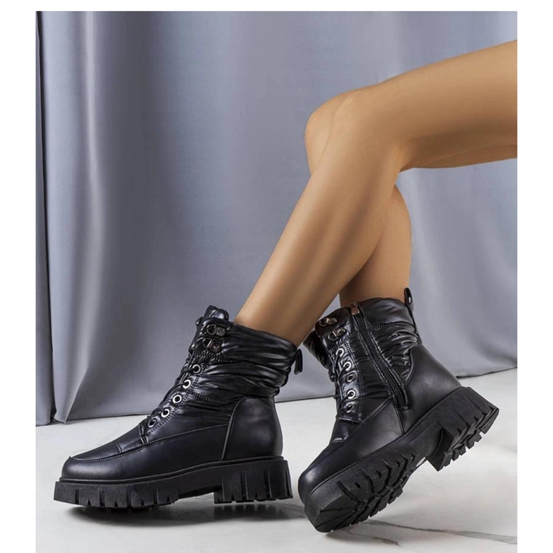 Solea Bottes de neige noires pour femmes 1