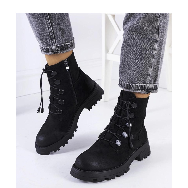 Bottes en éco-daim noir le noir 1