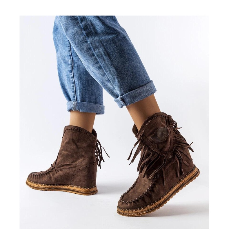 Bottes compensées marron brun 2