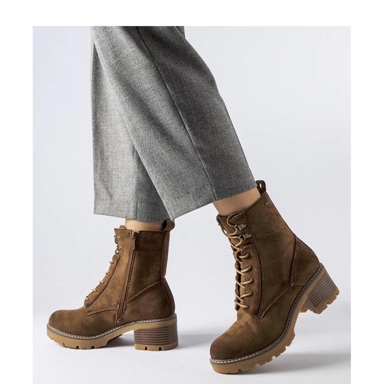 Bottines à lacets marron brun 2