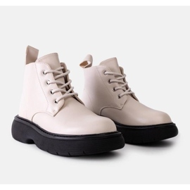 Bottines bovver beiges 1