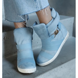 Baskets compensées bleues 1