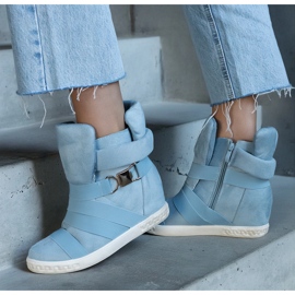Baskets compensées bleues 2
