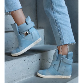 Baskets compensées bleues 3