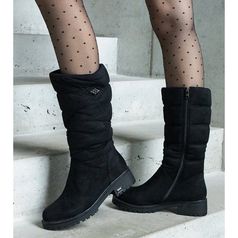 PA1 Bottes isolées noires de Jaelynn le noir 2 PA1 Bottes isolées noires de Jaelynn le noir 2