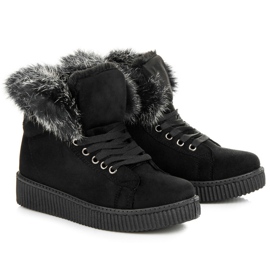 Bottes Creepers Avec Fourrure noir 1