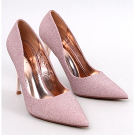 Talons hauts brillants avec particules Diamoi Champagne rose 1