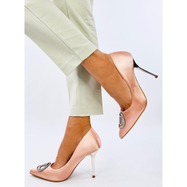 Talons hauts avec décoration en cristal de champagne rose 2 Talons hauts avec décoration en cristal de champagne rose 2