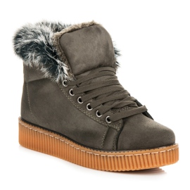 Bottes Creepers Avec Fourrure vert 2