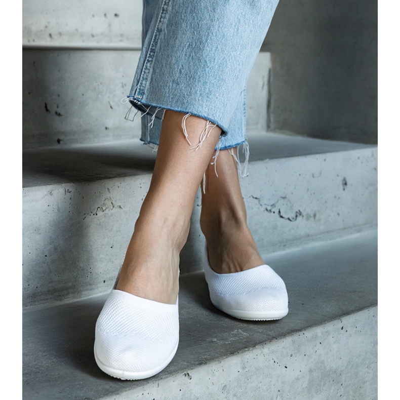 Ballerines en tissu blanc blanche 1