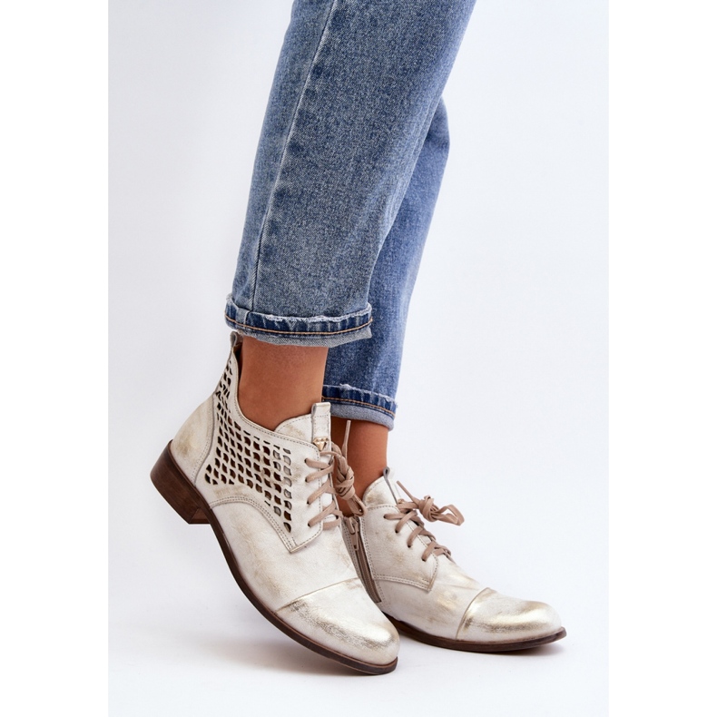 Bottines Ajourées Modèle Zazoo 2878/004 Or d'or 1