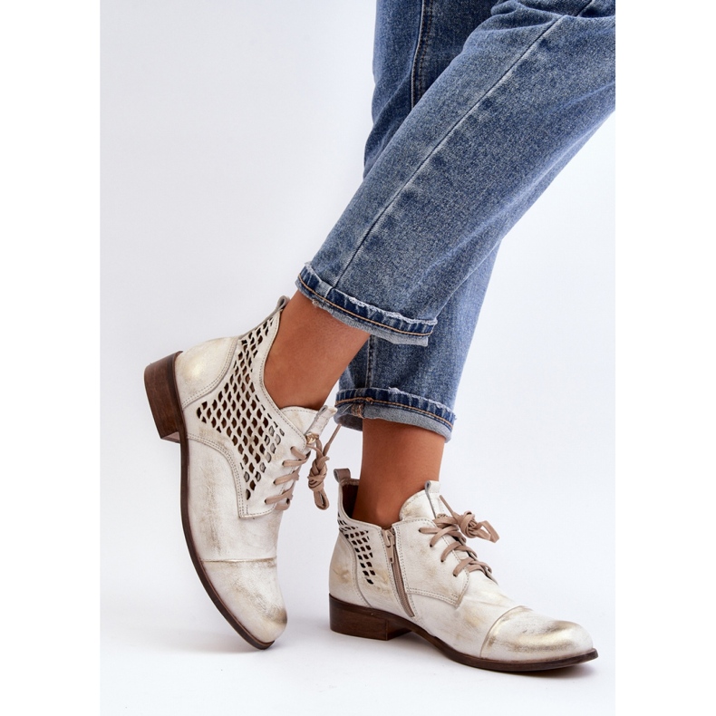 Bottines Ajourées Modèle Zazoo 2878/004 Or d'or 2