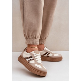 Chaussures de sport à plateforme modèle 8912 Beige 1