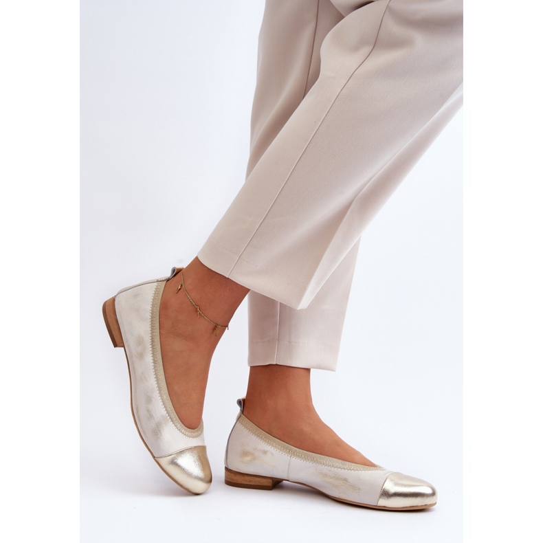 Ballerines Confortables Modèle Zazoo 2890/004 Or doré 1