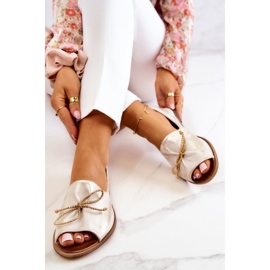 Ballerines Modèle Nicole 2660/004 Blanc/Or doré 2