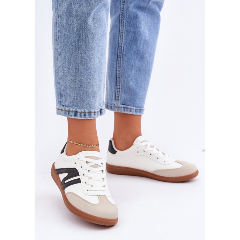 Chaussures de sport à lacets 7112 blanc/noir blanche 1 Chaussures de sport à lacets 7112 blanc/noir blanche 1