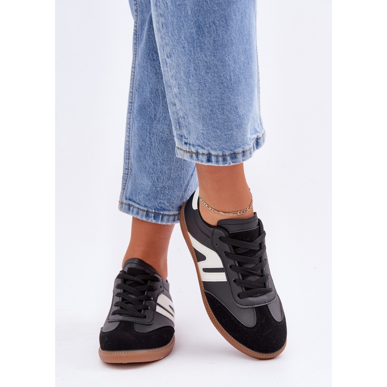 7112 Chaussures de sport à lacets noires le noir 1