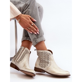 Bottines Zazoo Gold Ajourées jaune 2