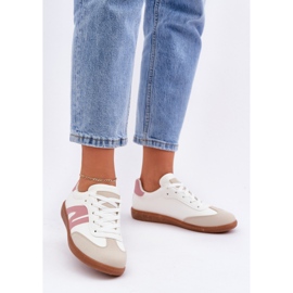 Baskets basses femme 7112 Blanc/Rose blanche 1