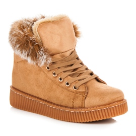 Bottes Creepers Avec Fourrure brun 2