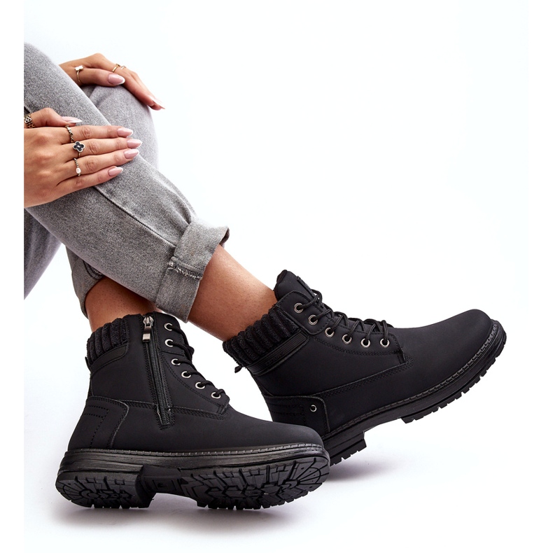 News Trappeurs Isolés En Cuir Pour Femme Noir le noir 6