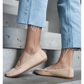 Mocassins beiges pour femmes en éco-daim 3