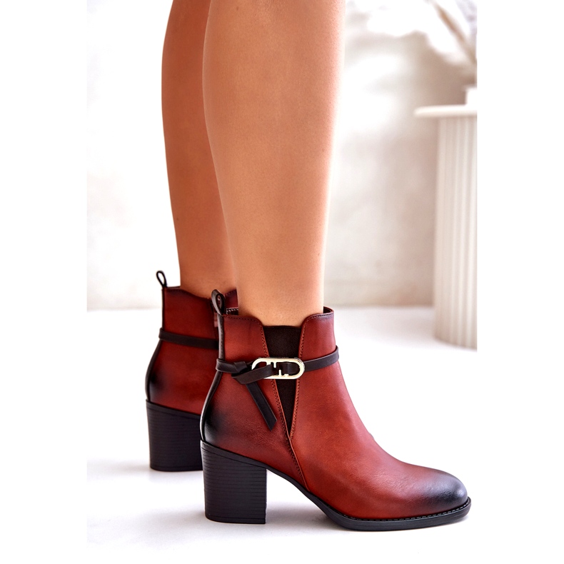 Jezzi Bottines à Talons Hauts Femme Isolées à Bride Marron Zinithia brun 4