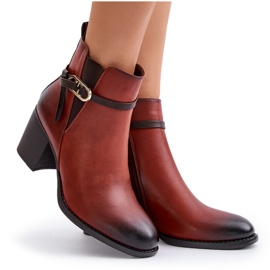 Jezzi Bottines à Talons Hauts Femme Isolées à Bride Marron Zinithia brun 5