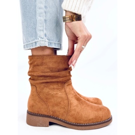 Bottines camel à tige volantée brun 3