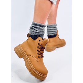 Bottes en bois camel pour femmes jaune 9