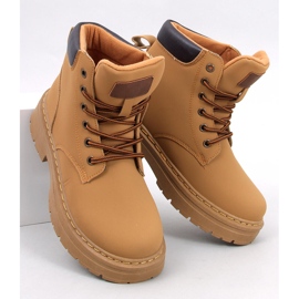 Bottes en bois camel pour femmes jaune 2