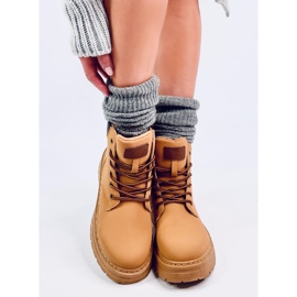 Bottes en bois camel pour femmes jaune 7