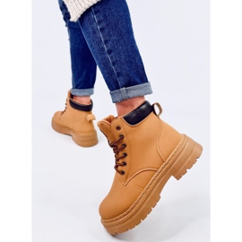 Bottes en bois camel pour femmes jaune 4