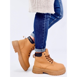 Bottes en bois camel pour femmes jaune 5