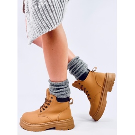 Bottes en bois camel pour femmes jaune 8