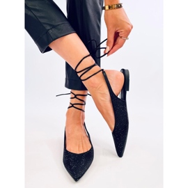 Ballerines avec strass talon ouvert Noir le noir 3