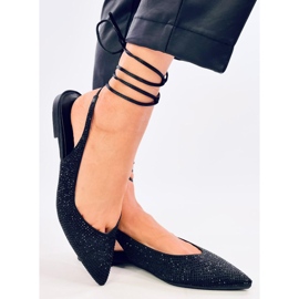 Ballerines avec strass talon ouvert Noir le noir 4