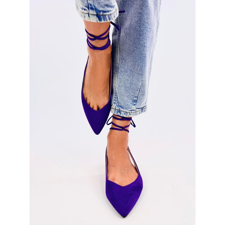 Ballerines violettes à bride arrière nouées 1