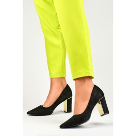Escarpins femme en daim noir à talon haut confortable le noir 4