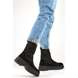 Bottines classiques noires avec tige en chaussette le noir 3